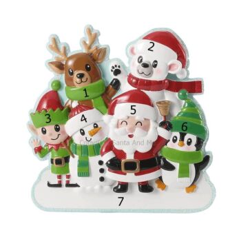 Cute Christmas Characters Family of 6
