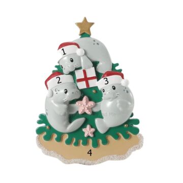 Christmas Manatee Family of 3