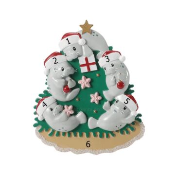 Christmas Manatee Family of 5