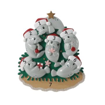 Christmas Manatee Family of 6
