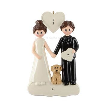 Wedding Couple w/ Dog