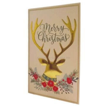 Golden Reindeer Greeting Card