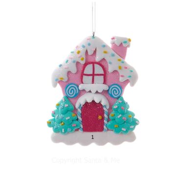 Candy Cane House with Christmas Tree