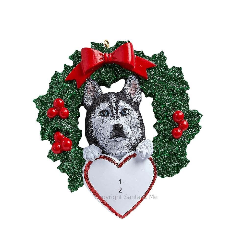 Siberian Husky With Wreath