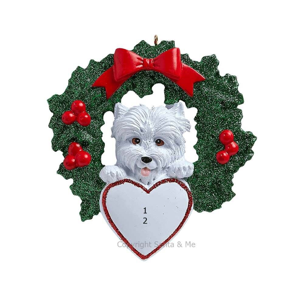 Westie With Wreath