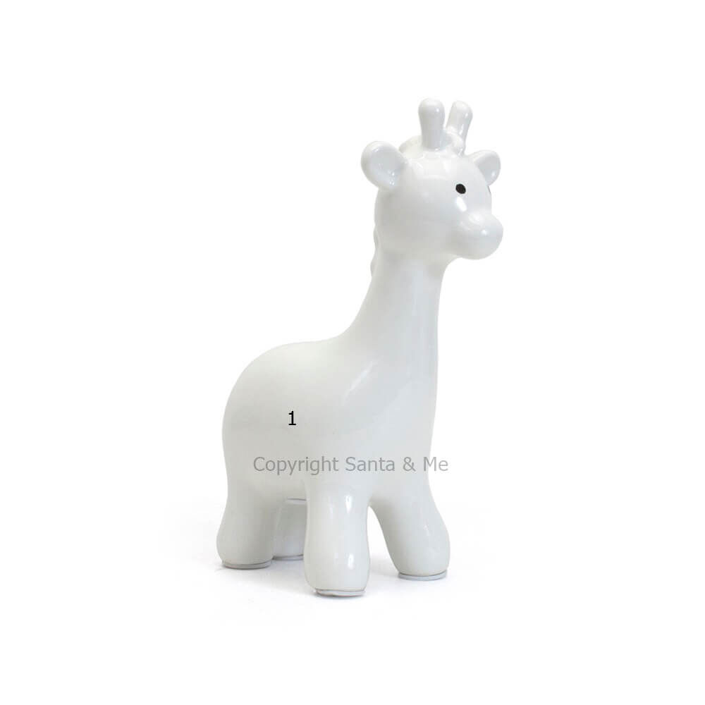 Large Giraffe Bank/White - Money Bank