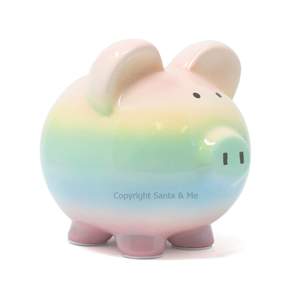 X-Large Ombre Boss Hog Piggy Bank /Rainbow