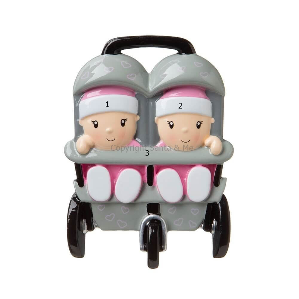 Twins In Stroller (Pink)