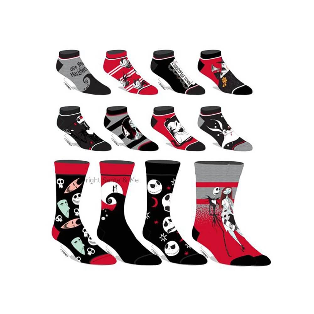 Nightmare Before Christmas - 12 Pair Unisex Pack