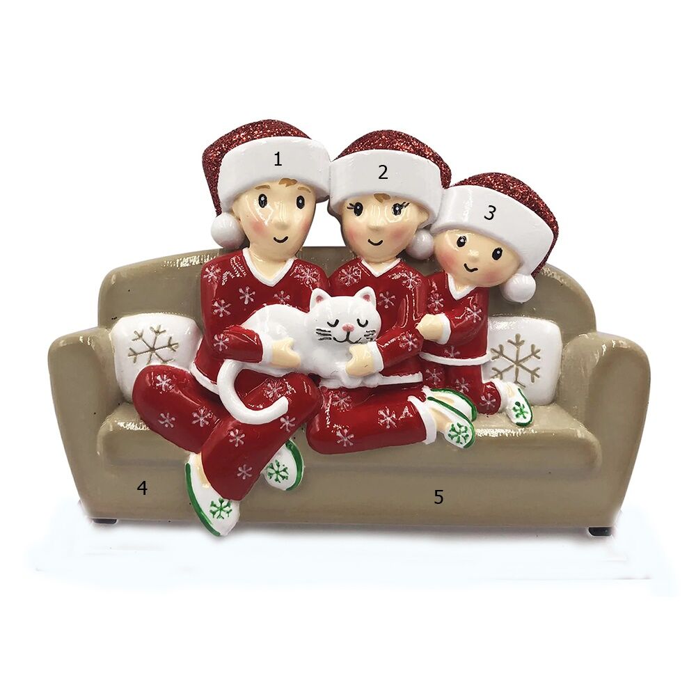Family of 3 with Cat