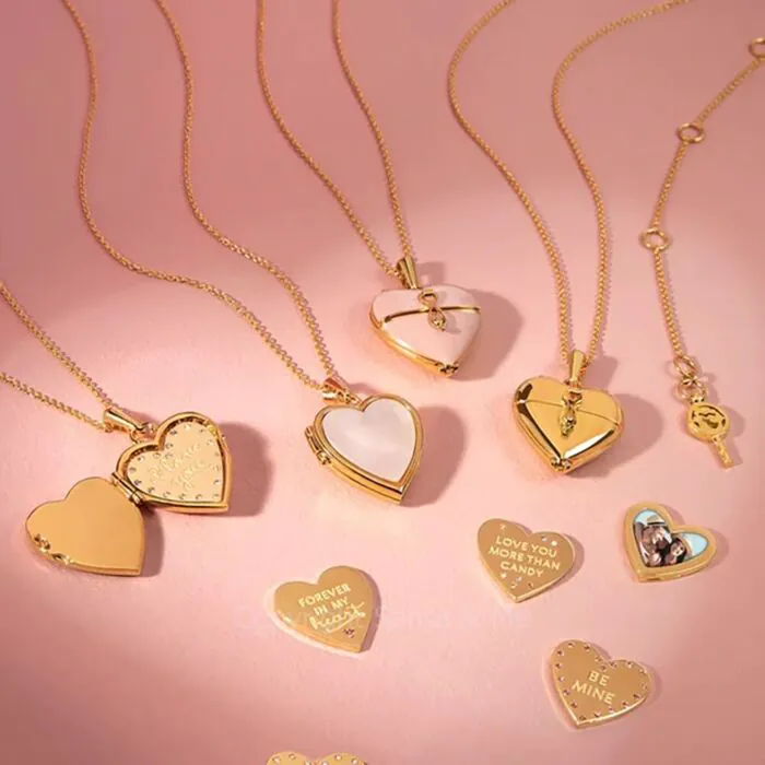 18kt Gold Plating Heart Locket Photo Holder 
