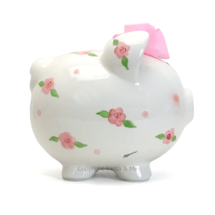 Large Posies & Polka Dots Piggy Bank