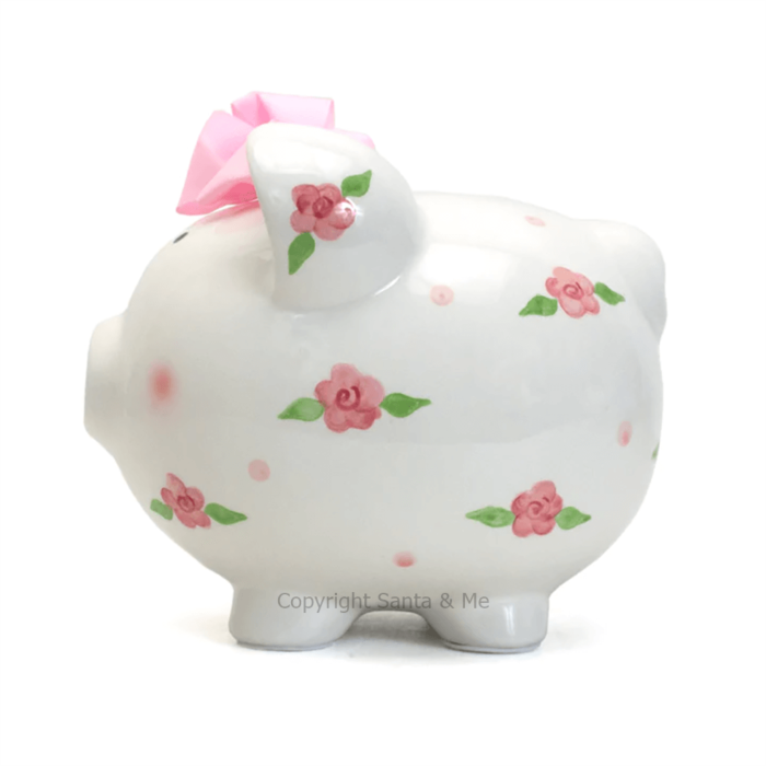 Large Posies & Polka Dots Piggy Bank