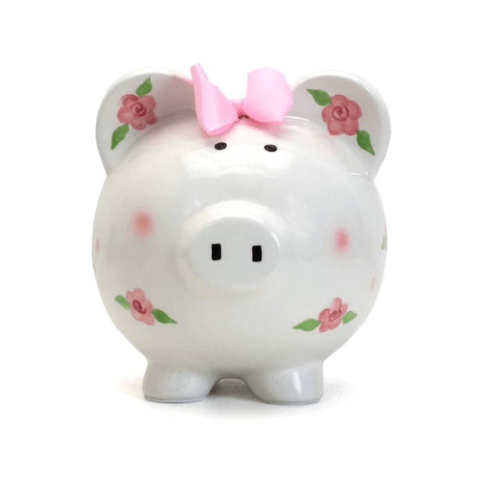 Large Posies & Polka Dots Piggy Bank