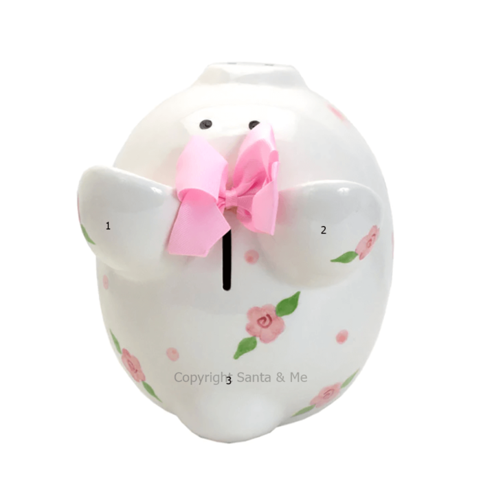 Large Posies & Polka Dots Piggy Bank