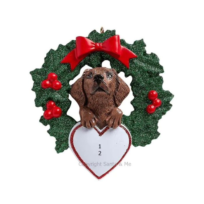Chocolate Lab With Wreath Chocolate Lab With Wreath