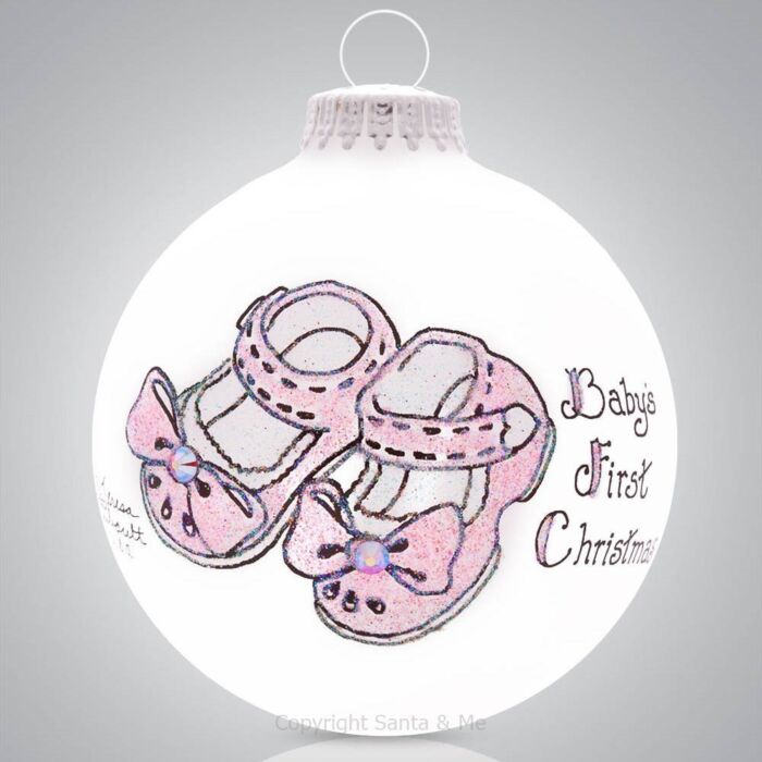Baby Girl Booties - 2058-Ball - Santa & Me Baby Girl Booties - 2058-Ball - Santa & Me