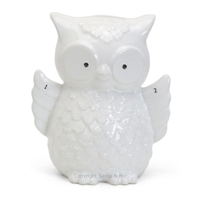 White Oliver The Owl Bank - 3575WT - Santa & Me White Oliver The Owl Bank - 3575WT - Santa & Me