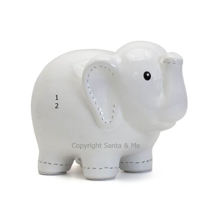 Large Elephant White Bank - 3751WT - Santa & Me Large Elephant White Bank - 3751WT - Santa & Me