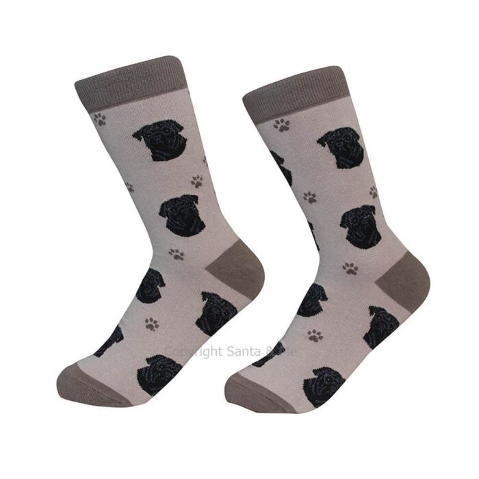 Pug Black /Socks - 800-32-PugBl - Santa & Me