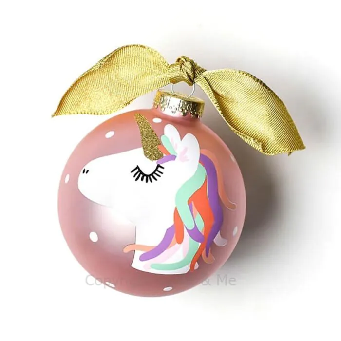 Unicorn Glass Ornament - CHILD-UNICRN - Santa & Me