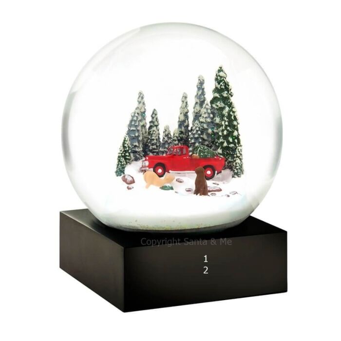 Red Truck with Dogs - Snow Globe - CS216-Truck - Santa & Me