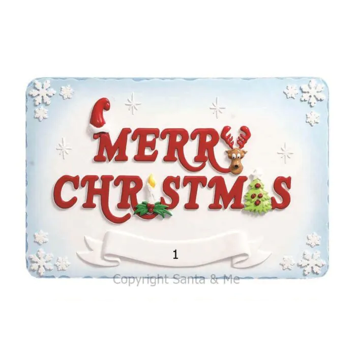 Merry Christmas Plaque w Banner - D03B - Santa & Me