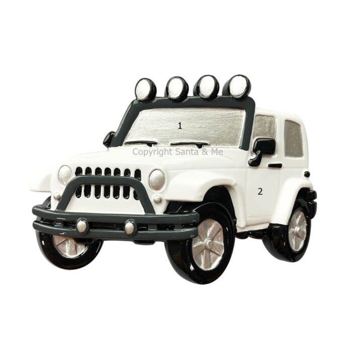 4 x 4 Jeep /White - OR1763-1 - Santa & Me 4 x 4 Jeep /White - OR1763-1 - Santa & Me