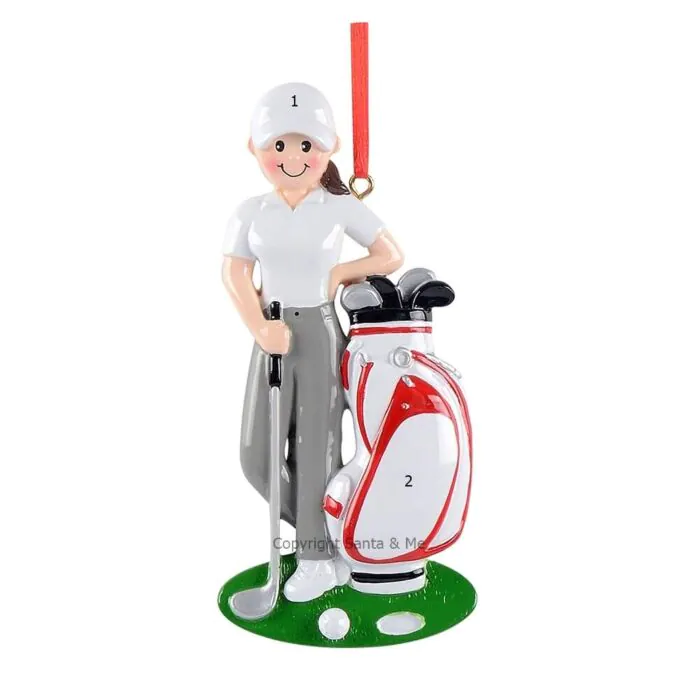 Golfer With Clubs / Girl Golfer With Clubs / Girl