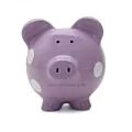 Large Polka Dot Piggy Bank /Purple thumbnail