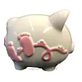 Small - Raised Baby's First /Pink - Piggy Bank thumbnail