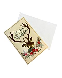 Golden Reindeer Greeting Card