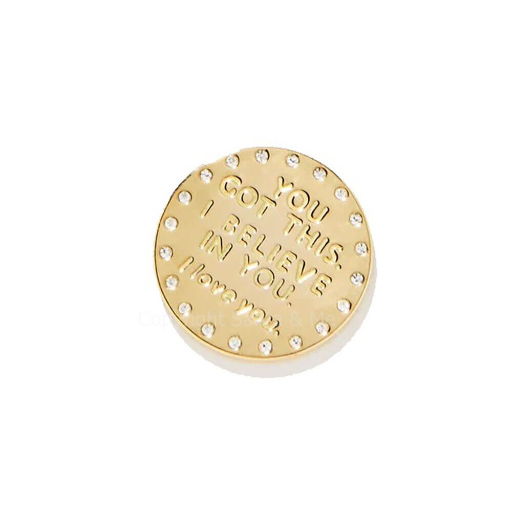18kt Gold Plating Locket Note Gem - I Believe in You