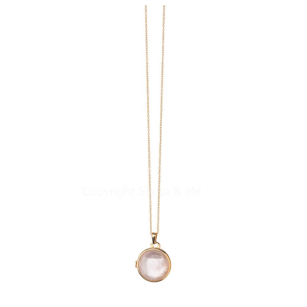 18kt Gold Plating Pearlescent Locket Necklace