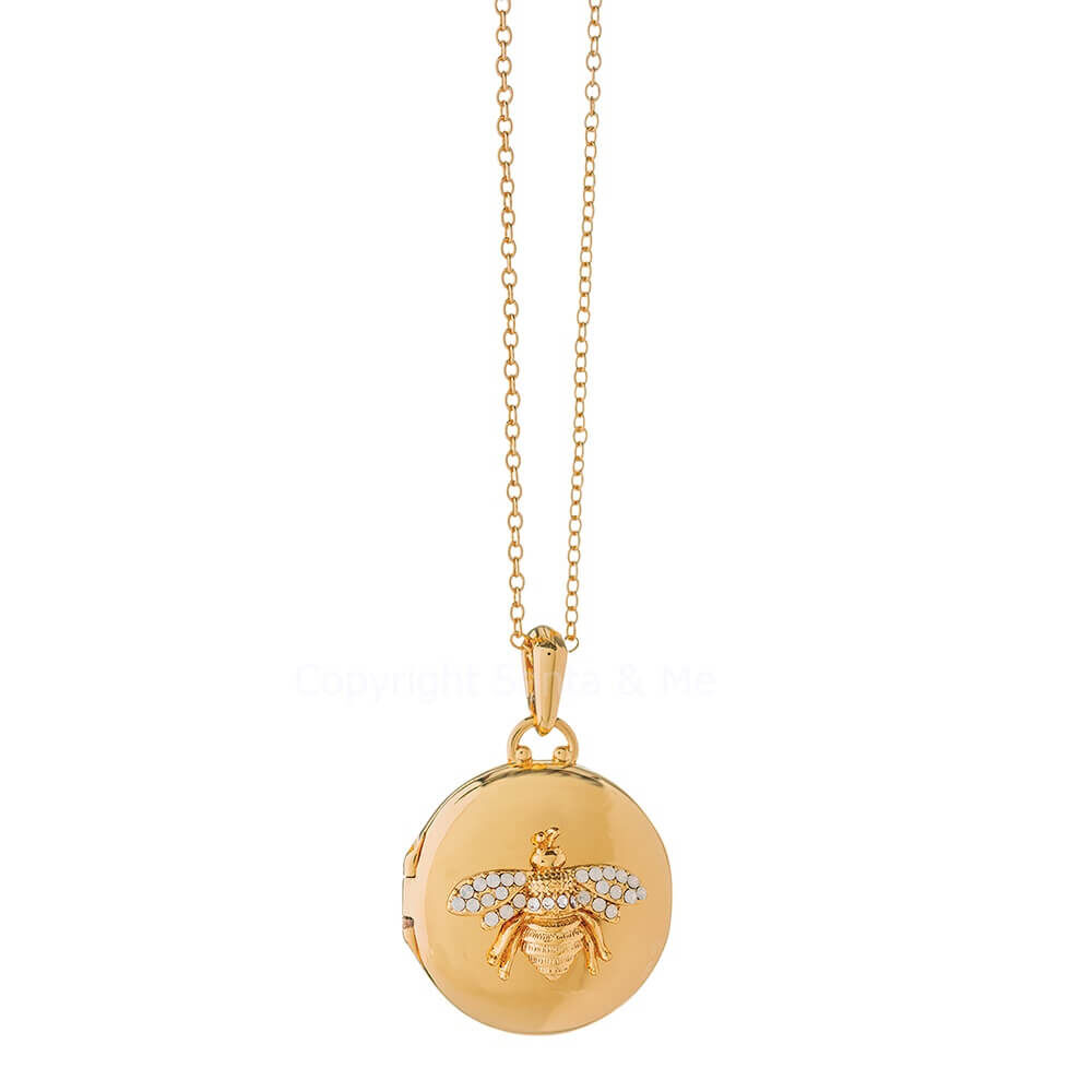 18kt Gold Plating Bee Locket Necklace