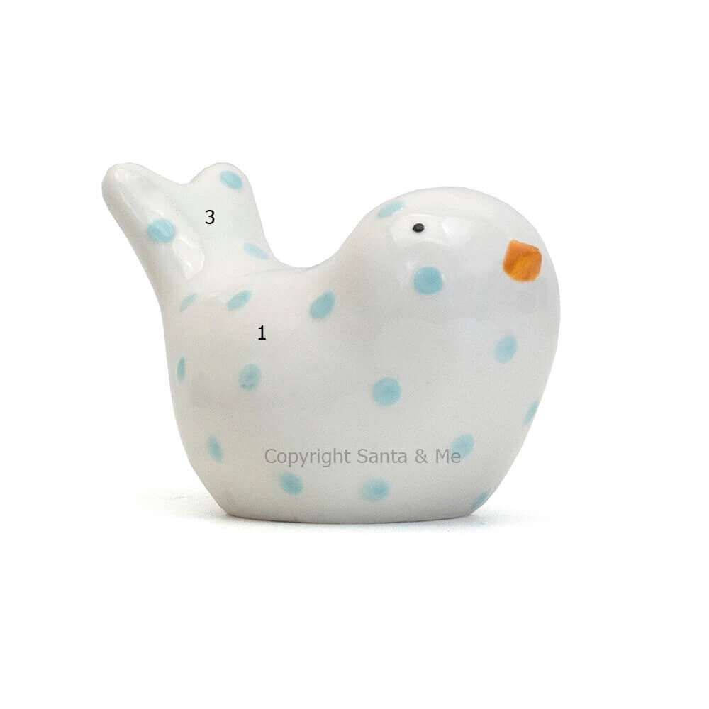 Dotted Birdie Bank/ Blue  - Money Bank
