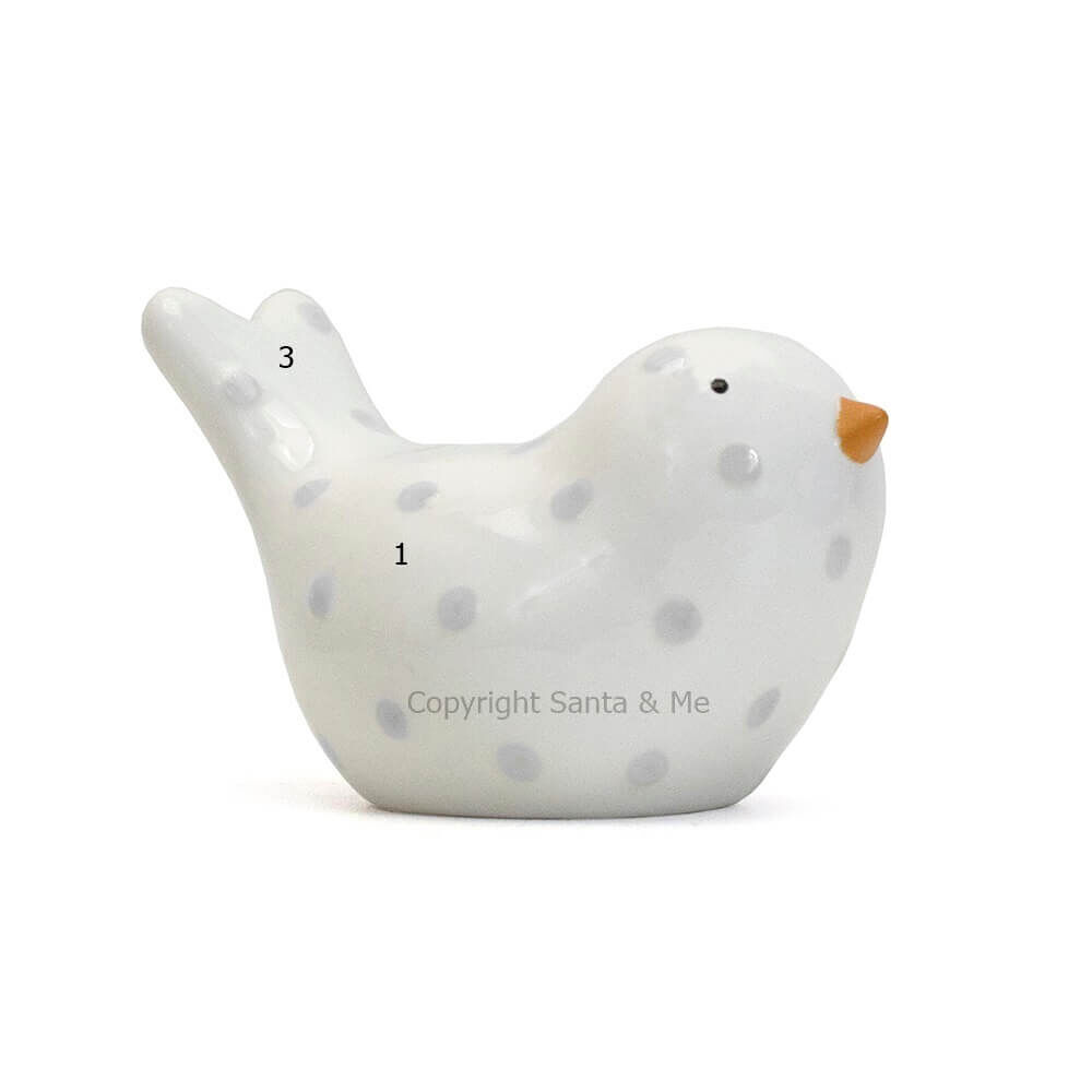 Dotted Birdie Bank/ Grey  - Money Bank