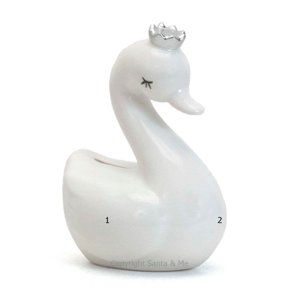 White Swan With Silver Crown  - Money Bank
