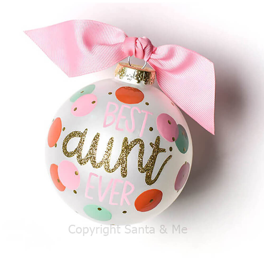 Best Aunt Ever Glass Ornament
