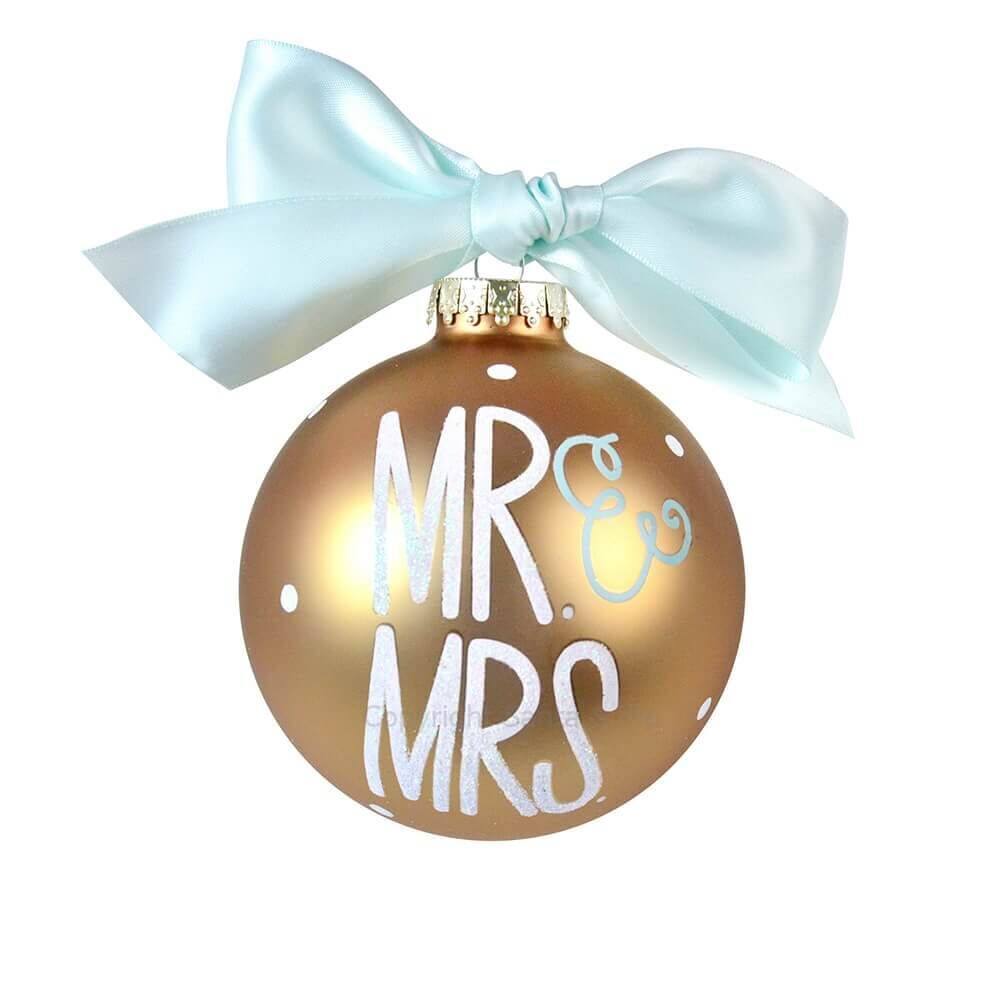 Mr and Mrs Glass Ornament