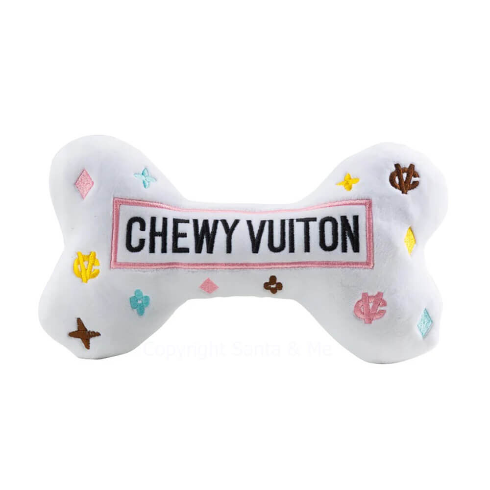 XL - White Chewy Vuiton Bone Toy (Pets)