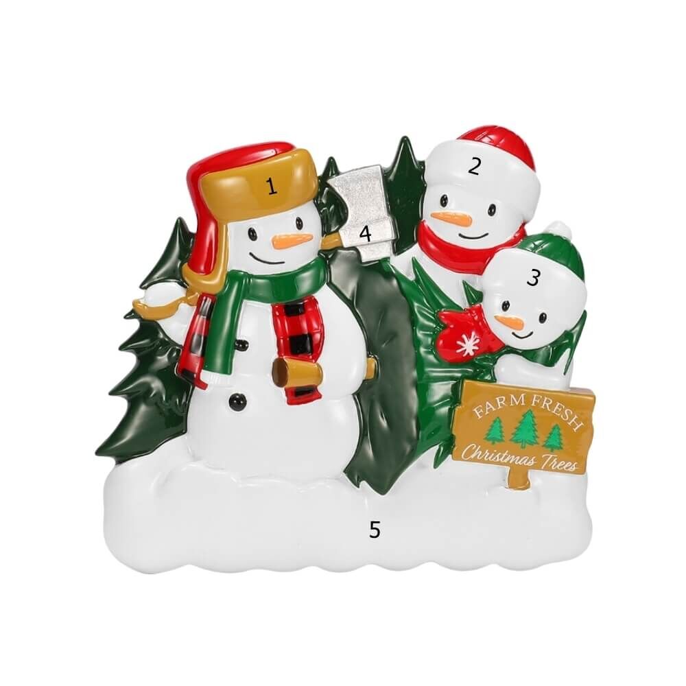 Christmas Tree Farm Snowman Family / 3