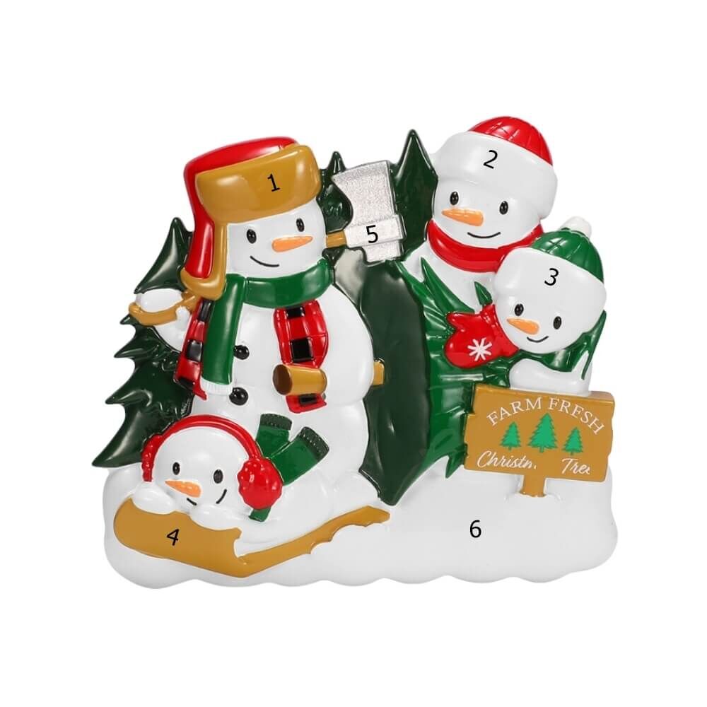 Christmas Tree Farm Snowman Family / 4