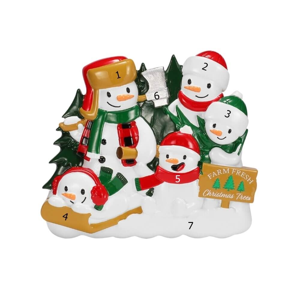 Christmas Tree Farm Snowman Family / 5