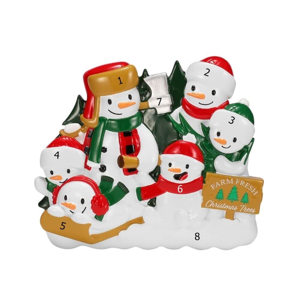 Christmas Tree Farm Snowman Family / 6