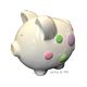 Large - Raised Polka Dot Design - Piggy Bank - CR100PDW - Santa & Me