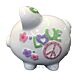 Large - Raised Peace and Love - Piggy Bank - CR100PL - Santa & Me