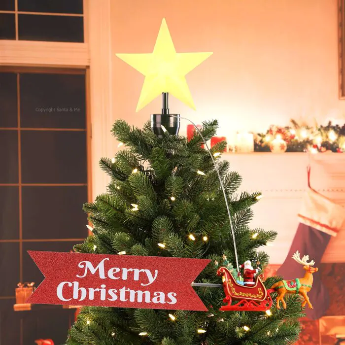 Animated Tree Topper - Santa Sleigh