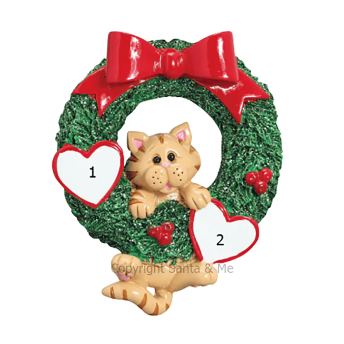 Orange Tabby Cat in Wreath Orange Tabby Cat in Wreath