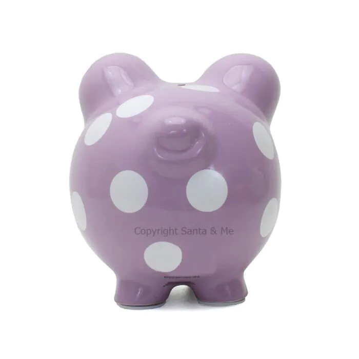 Large Polka Dot Piggy Bank /Purple